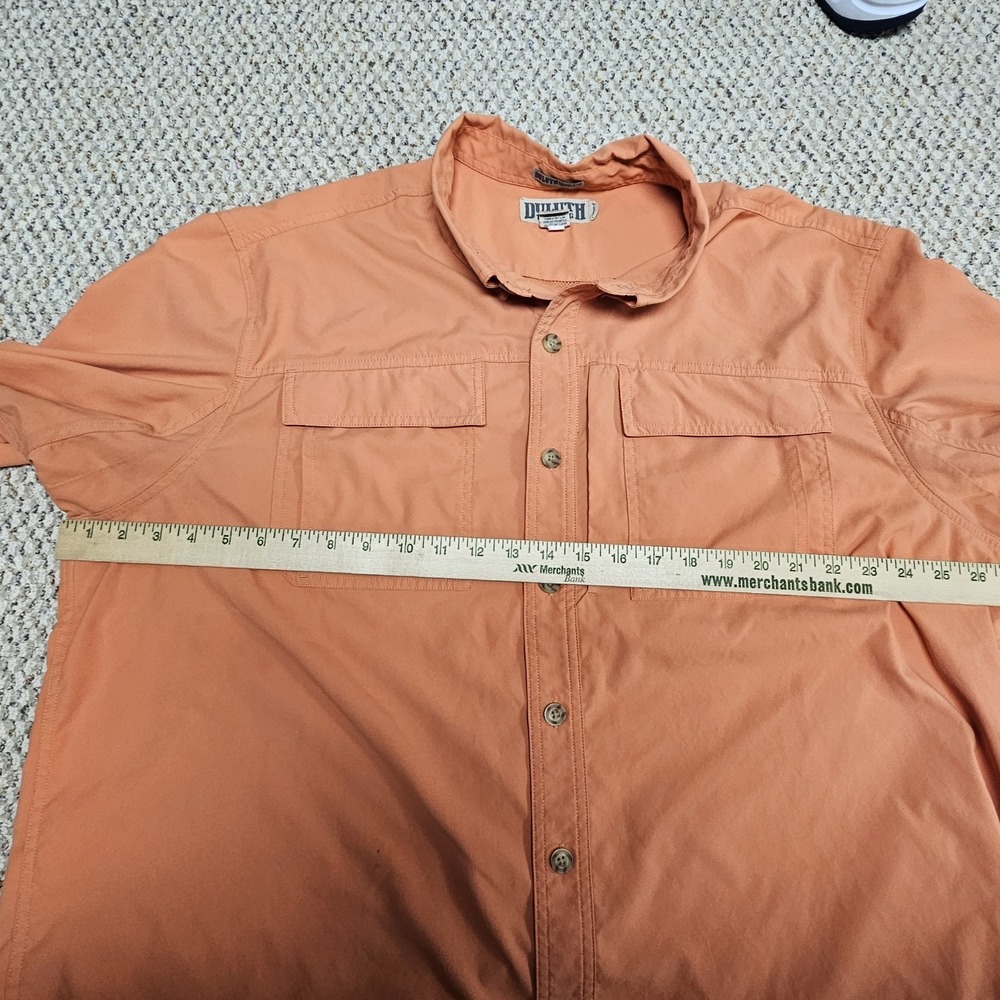 Duluth Trading Co. Men's 2XL Tall Orange Short Sleeve Vented Shirt Untucked Fit - Picture 5 of 5